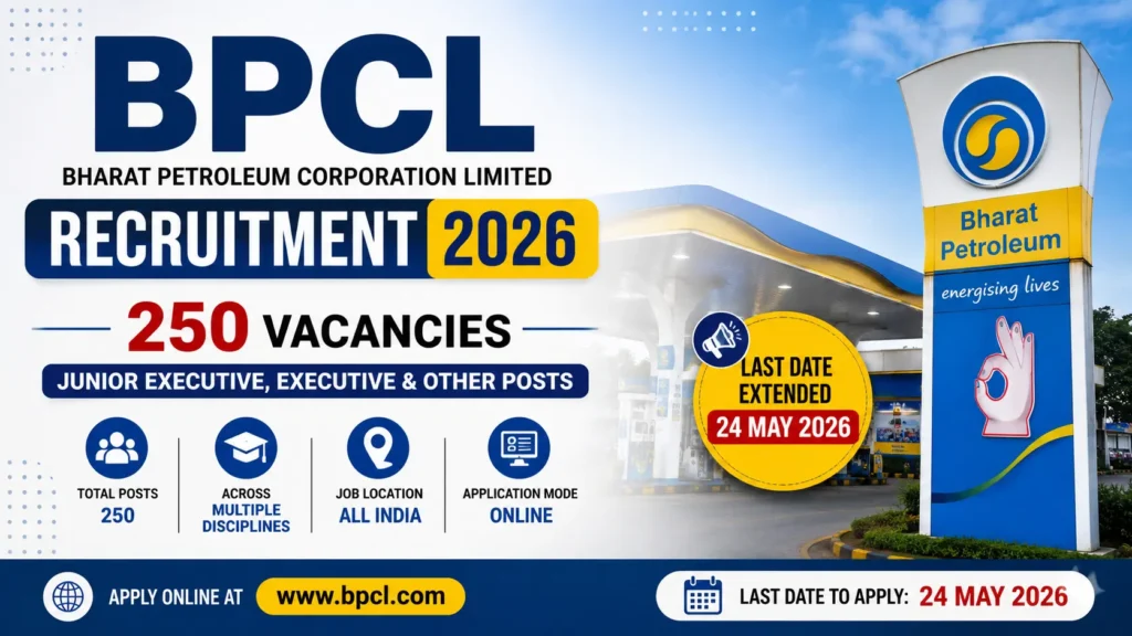 BPCL recruitment announcement for 2026