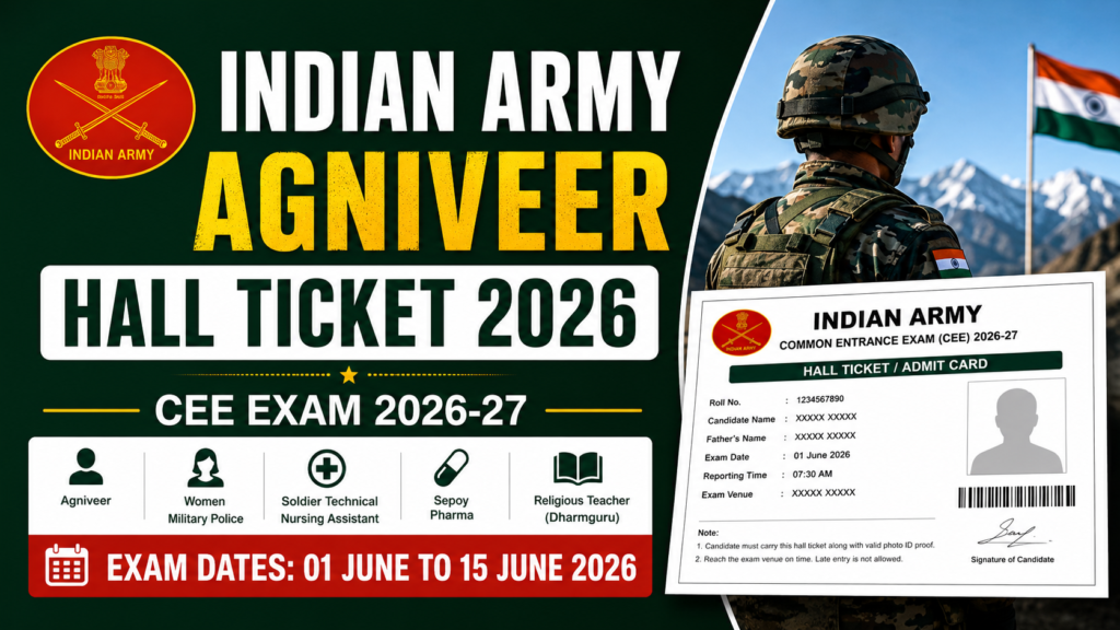 Indian Army admit card announcement 2026