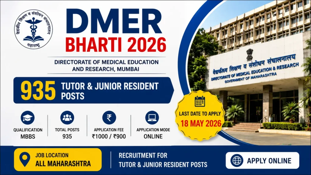 DMER 2026 recruitment poster