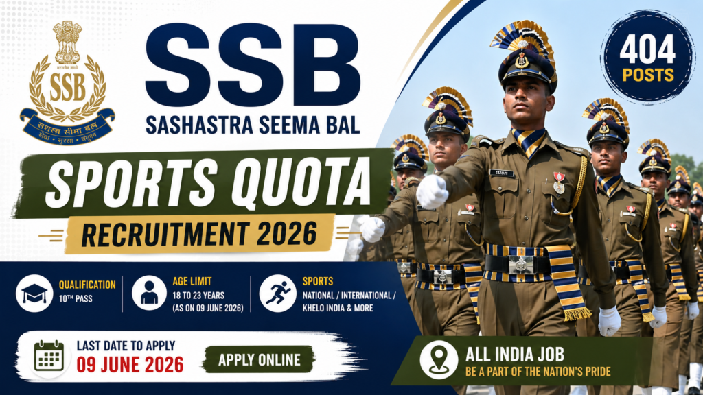 Sports quota recruitment 2026