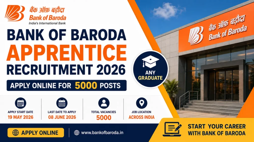 Bank of Baroda Apprentice Bharti 2026 Apply Online for 5000 Posts